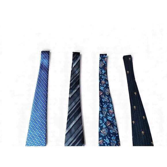 Dunhill Silk Tie Bundle 4 Luxury Designer Neckties 56 Inch Length - Picture 4 of 14